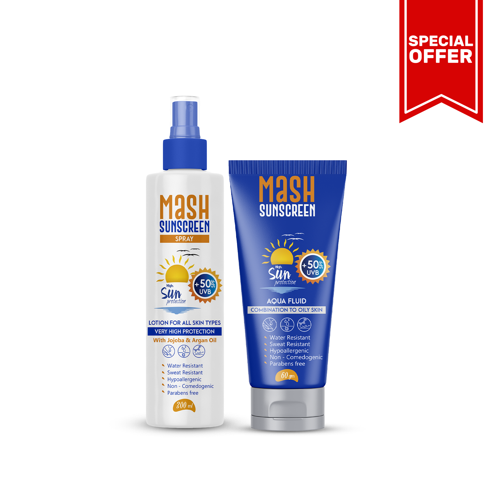 Mash Sunscreen Ultimate Defense Duo: High Protection Spray + Aqua Fluid SPF 50+