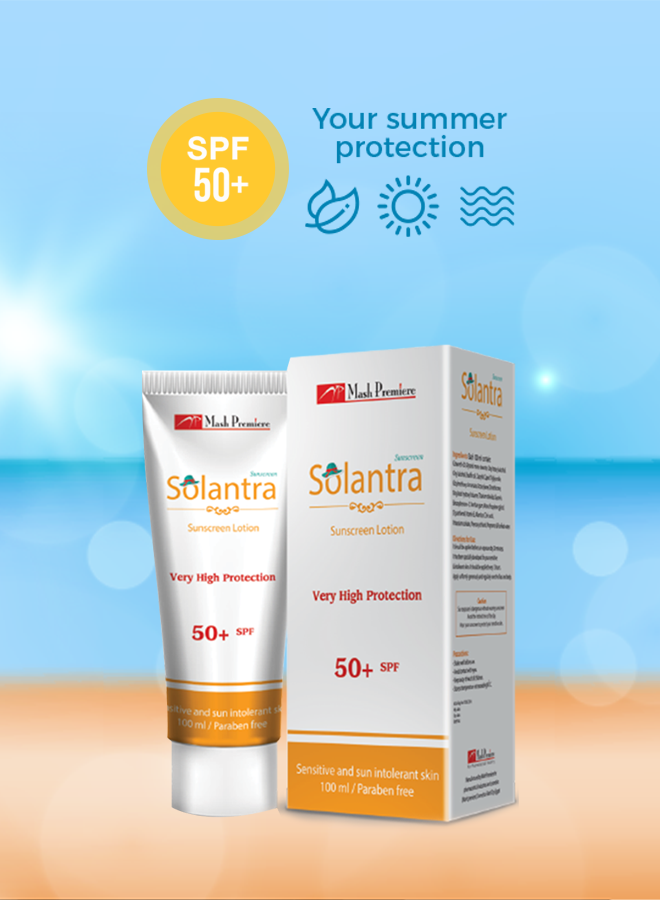 Solantra Sunscreen Lotion SPF 50+ – High Protection Lightweight Sun Defense for Face & Body