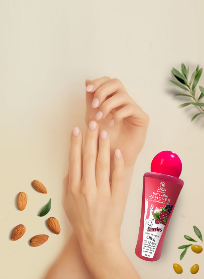 Strengthening Nail Polish Remover with vitamins, minerals, natural oils - Berries Scent