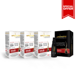 3 packs of Hairvogine tablets + Hairvogine Lotion