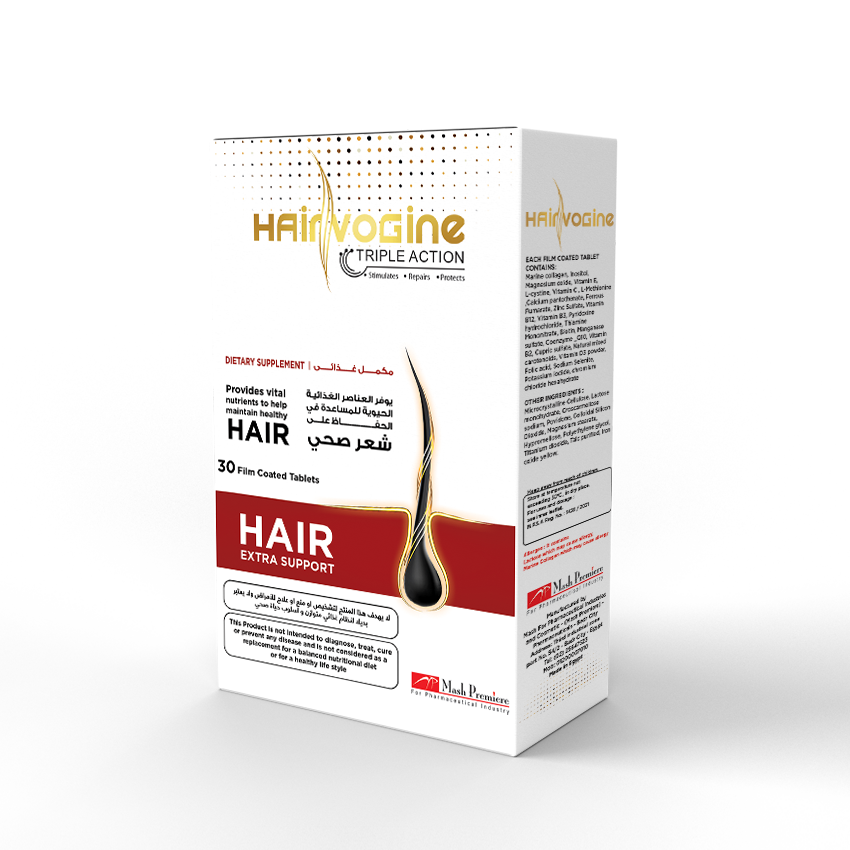 Hairvogine 30 Tablets | Triple Active Support for Healthy Hair, Skin &amp; Nails