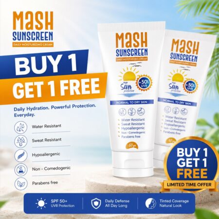 +Mash Sunscreen ( Normal & Dry Skin ) Daily Moisturizing Cream SPF50