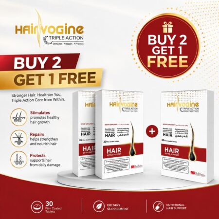 Hairvogine Tablets – Triple Action Support for Healthy Hair, Skin & Nails